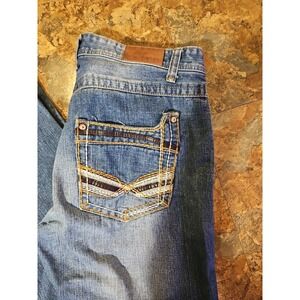 GS 115‎ Mens regular fit Jean Size 36x33 Embroidered Pockets (J34)